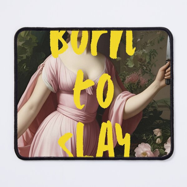 Item preview, Pink Vintage Classical Woman Artwork ft. Empowering Quote: "Born to Slay" designed and sold by SpringTeaDesigns.