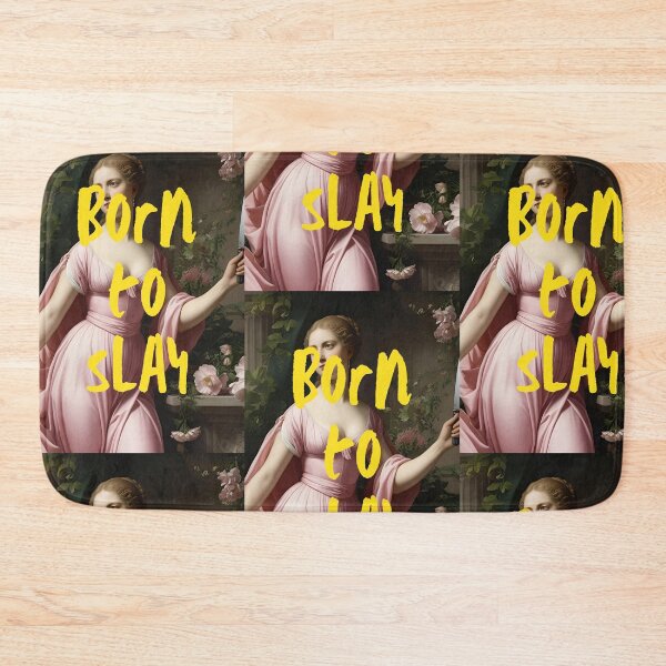 Item preview, Pink Vintage Classical Woman Artwork ft. Empowering Quote: "Born to Slay" designed and sold by SpringTeaDesigns.