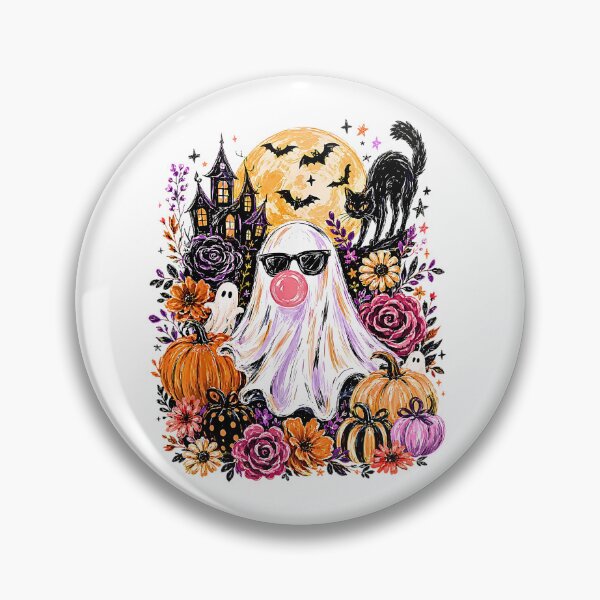 Item preview, Cute Spooky Ghost on a Swing Blowing Bubble Gum Aesthetic designed and sold by NinigFox.