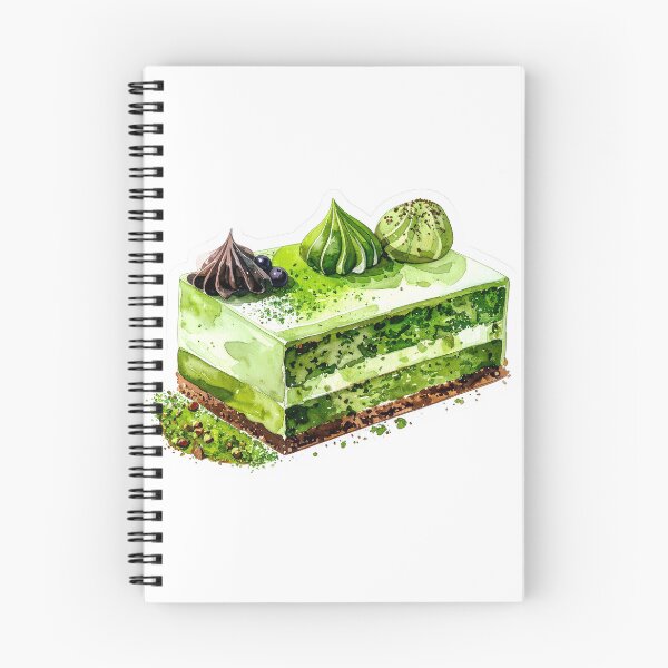 Item preview, Japanese Matcha Cake Watercolor Painting designed and sold by BetweenForms.