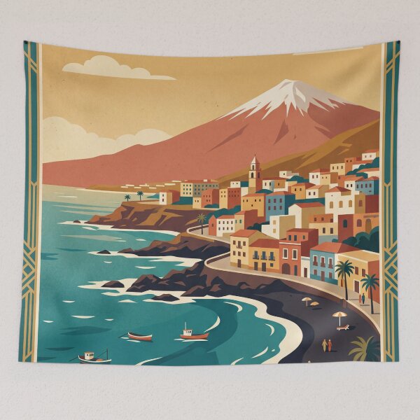 Item preview, Puerto de la Cruz Vintage Travel Poster designed and sold by Bomax121.