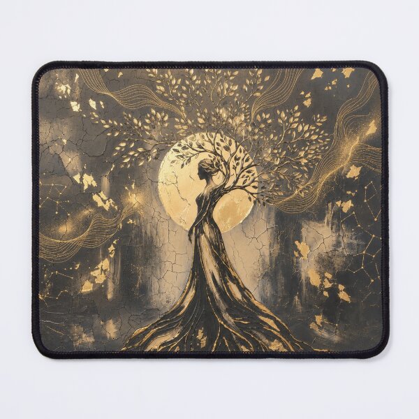 Item preview, Golden Silhouette Dream Mouse pad designed and sold by Designertanya.