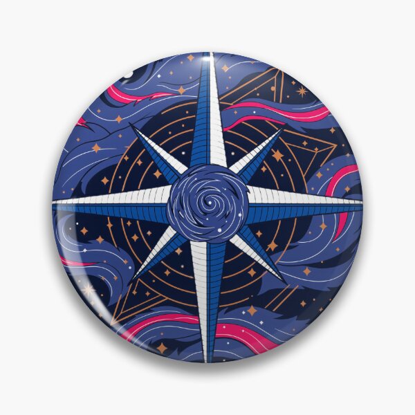 Item preview, Cartoon Cosmic Compass Rose Crest Emblem Art designed and sold by MosgYga.