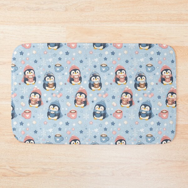 Item preview, Cute Penguin Winter Cocoa Pattern | Cozy Kawaii Snow Aesthetic designed and sold by Soft Berry Studio.
