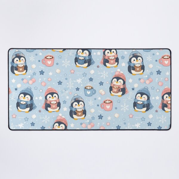 Item preview, Cute Penguin Winter Cocoa Pattern | Cozy Kawaii Snow Aesthetic designed and sold by Soft Berry Studio.