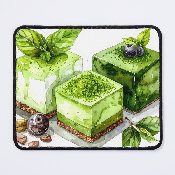 Item preview, Japanese Matcha Cake Watercolor Painting designed and sold by BetweenForms.