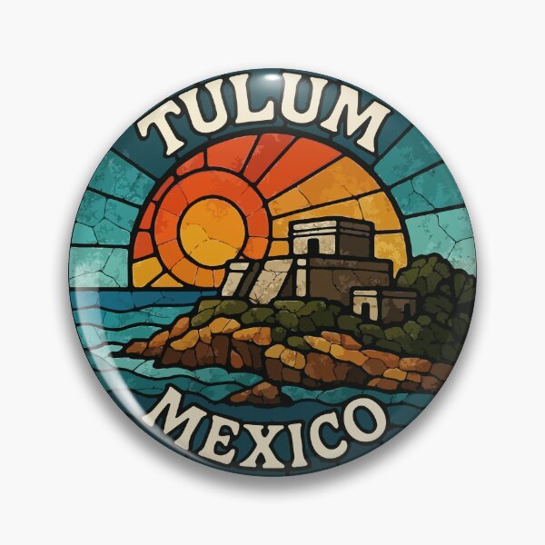 Item preview, Tulum Mexico Mayan Ruins Stained Glass Travel designed and sold by TomFrontierArt.