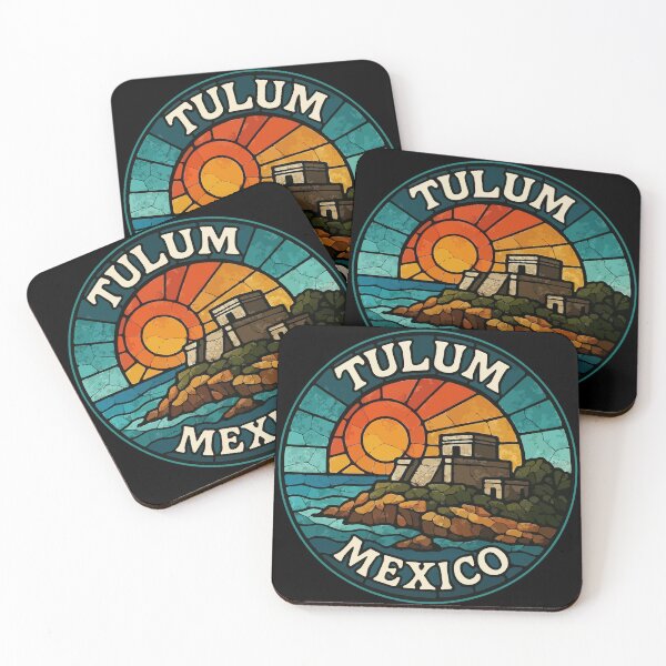 Item preview, Tulum Mexico Mayan Ruins Stained Glass Travel designed and sold by TomFrontierArt.