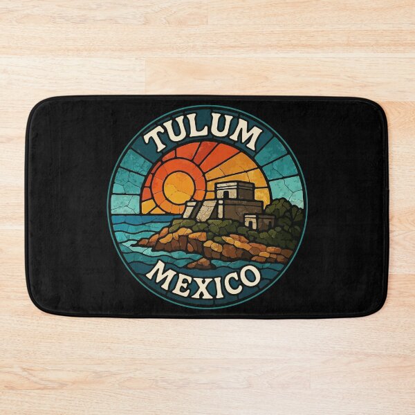 Item preview, Tulum Mexico Mayan Ruins Stained Glass Travel designed and sold by TomFrontierArt.