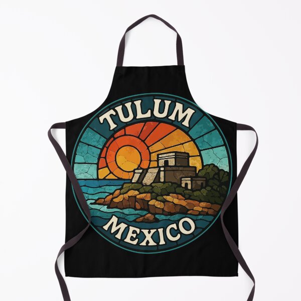 Item preview, Tulum Mexico Mayan Ruins Stained Glass Travel designed and sold by TomFrontierArt.