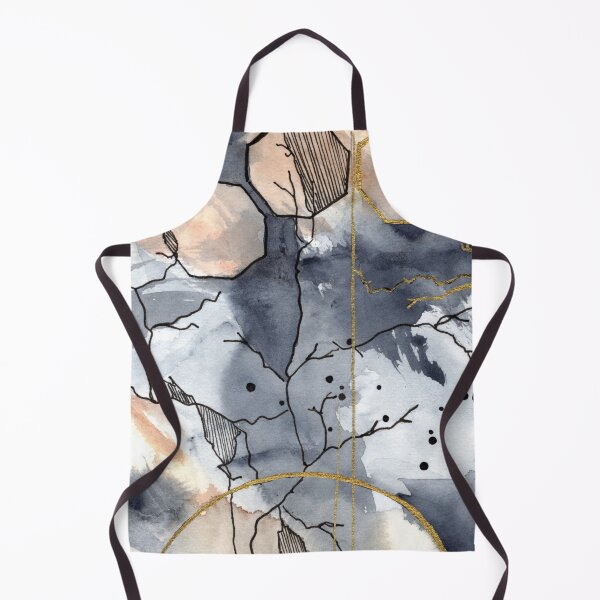 Item preview, Abstract Gold and Charcoal Watercolor - Modern Geometric Ink Art designed and sold by WaterColorCats1.