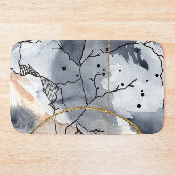 Item preview, Abstract Gold and Charcoal Watercolor - Modern Geometric Ink Art designed and sold by WaterColorCats1.