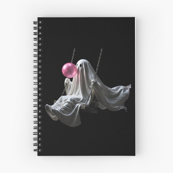 Item preview, Cute Spooky Ghost on a Swing Blowing Bubble Gum Aesthetic designed and sold by NinigFox.