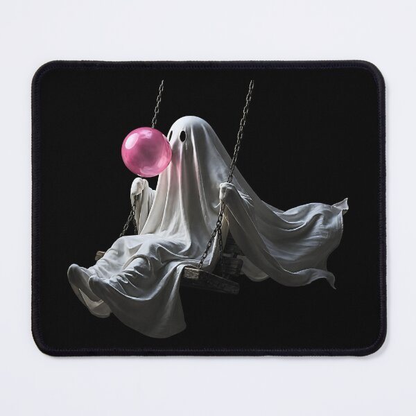 Item preview, Cute Spooky Ghost on a Swing Blowing Bubble Gum Aesthetic designed and sold by NinigFox.