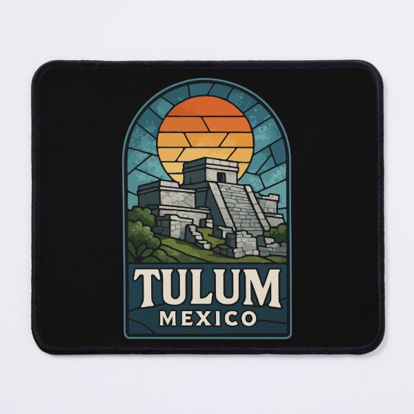 Item preview, Tulum Mexico Mayan Ruins Stained Glass Art designed and sold by TomFrontierArt.