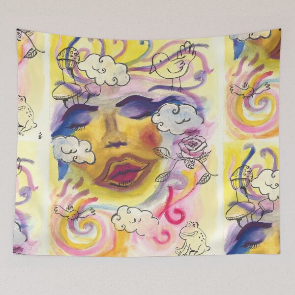 Item preview, Surreal Warm Yellow Cloud Dream Messy Mixed Media  designed and sold by BOKEbyTC.