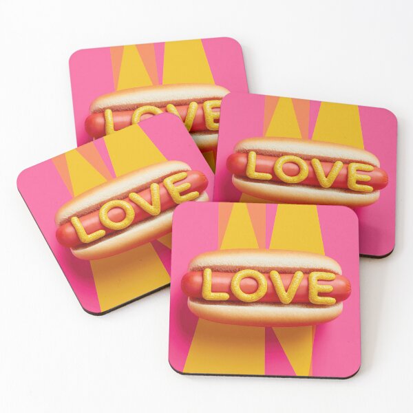 Item preview, Hot Dog Lovers Funny Fast Food Design with Love Mustard Typography designed and sold by WordPlayStudio.