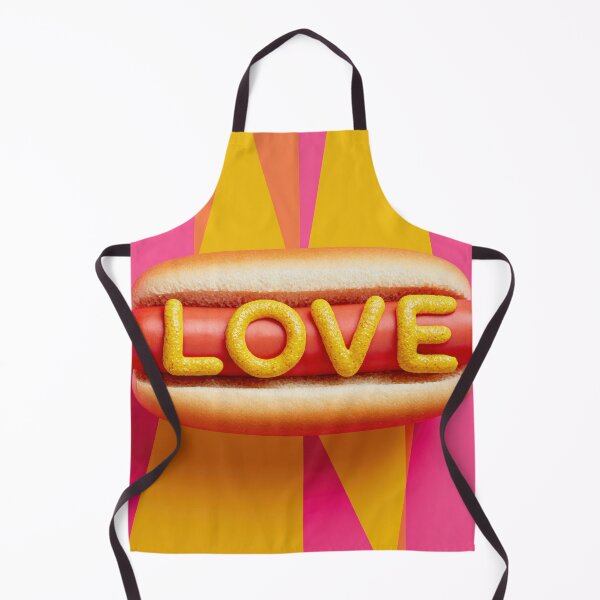 Item preview, Hot Dog Lovers Funny Fast Food Design with Love Mustard Typography designed and sold by WordPlayStudio.