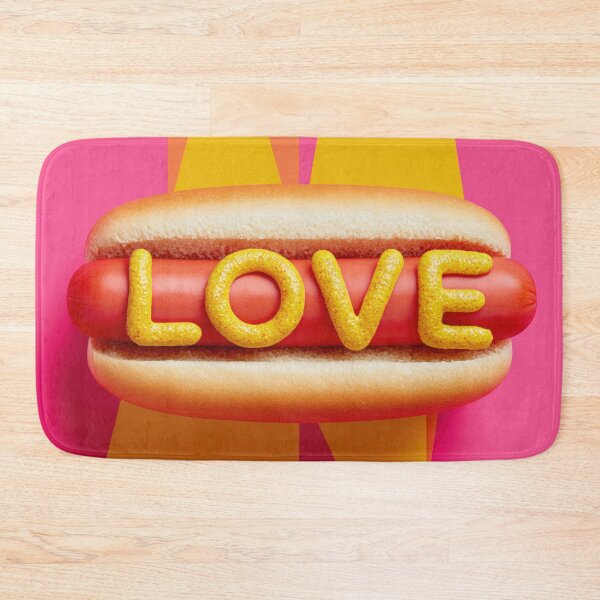 Item preview, Hot Dog Lovers Funny Fast Food Design with Love Mustard Typography designed and sold by WordPlayStudio.