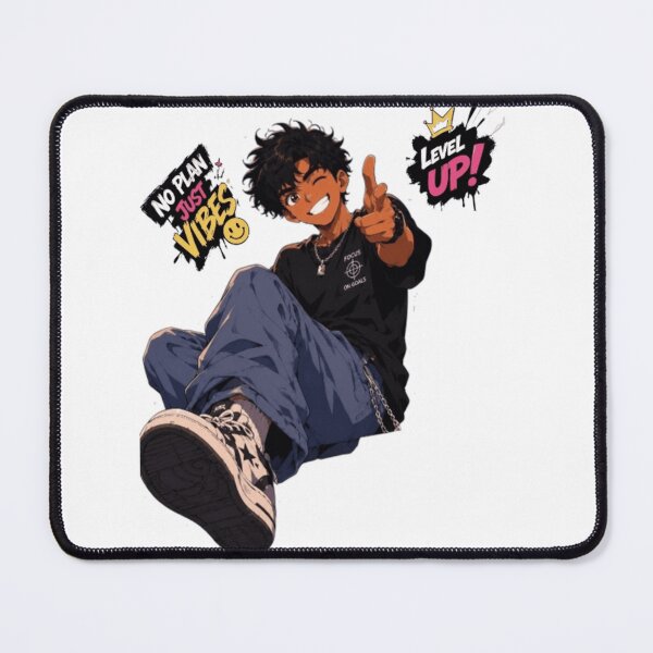 Item preview, No Plan Just Vibes - Cool Anime Boy designed and sold by LUKOWEAR.
