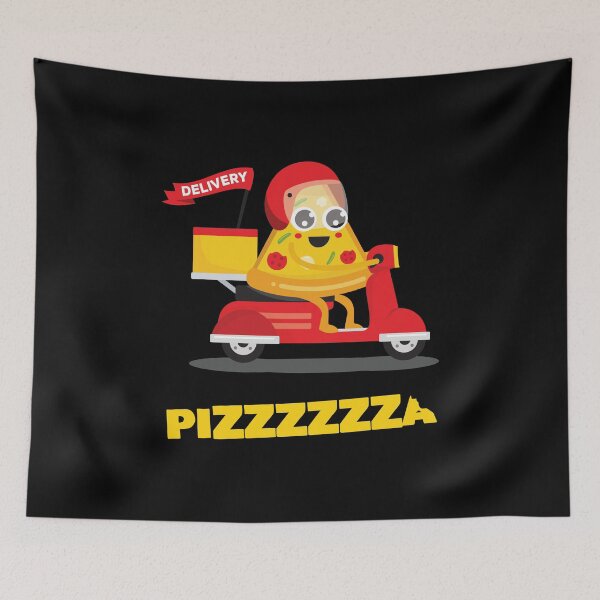Item preview, Funny Pizza Delivery Funny Pizza Slice Riding a Motorbike designed and sold by Bronby.