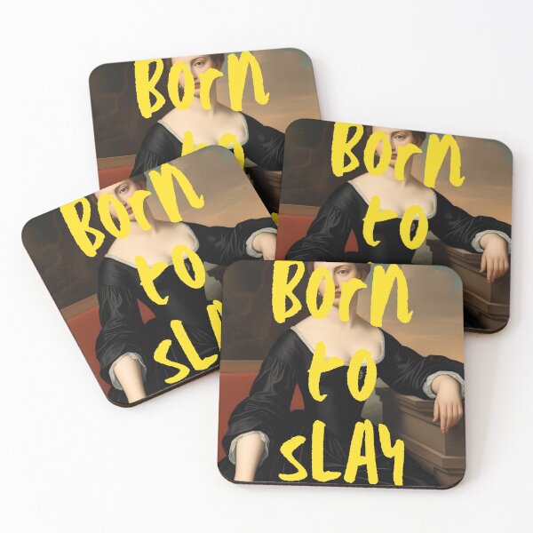 Item preview, Vintage Classical Woman Artwork ft. Empowering Quote: "Born to Slay" designed and sold by SpringTeaDesigns.