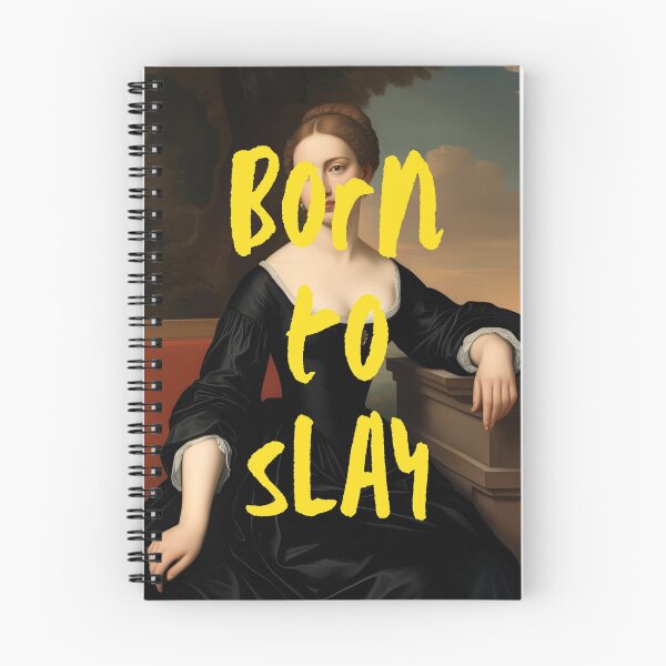 Item preview, Vintage Classical Woman Artwork ft. Empowering Quote: "Born to Slay" designed and sold by SpringTeaDesigns.