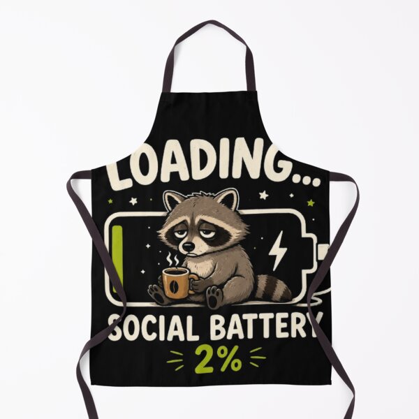 Item preview, Loading... Social Battery 2% Funny Introvert Raccoon Meme Cute Coffee Sticker designed and sold by TulipsArtDesigns .