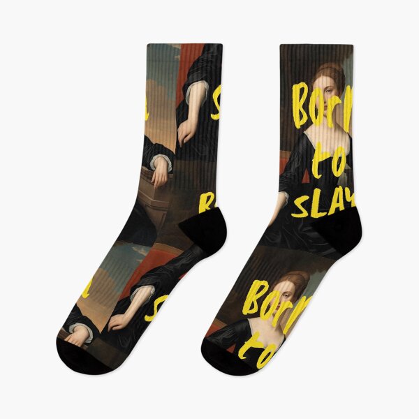Item preview, Vintage Classical Woman Artwork ft. Empowering Quote: "Born to Slay" designed and sold by SpringTeaDesigns.