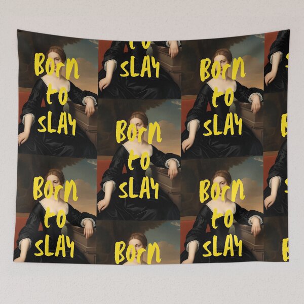 Item preview, Vintage Classical Woman Artwork ft. Empowering Quote: "Born to Slay" designed and sold by SpringTeaDesigns.
