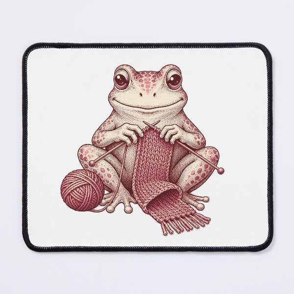 Item preview, Frog knitting a scarf designed and sold by Orca-Design.