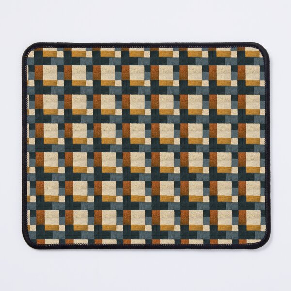 Item preview, Artisan Woven Geometry: Burnt Orange & Slate Blue Abstract designed and sold by TJ Art and Camera.