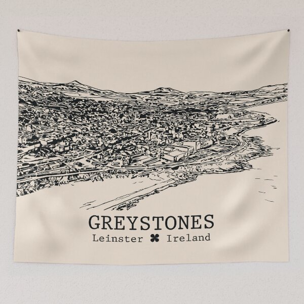 Item preview, Greystones IRL - Vintage Ink Cityscape designed and sold by Lakeric.
