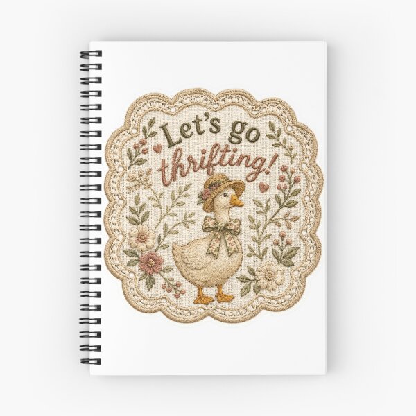 Item preview, Let’s Go Thrifting! Vintage Cottagecore Embroidered Duck Patch designed and sold by Petals and pearls.