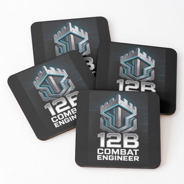 Item preview, 12B Combat Engineer — Futuristic Shield Emblem with Fortified Structure U.S. Army MOS Graphic designed and sold by GFamilyC.