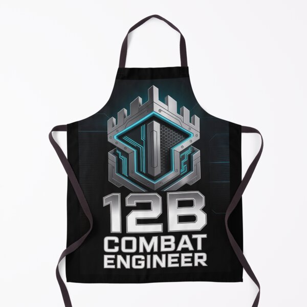 Item preview, 12B Combat Engineer — Futuristic Shield Emblem with Fortified Structure U.S. Army MOS Graphic designed and sold by GFamilyC.