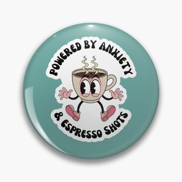 Item preview, Powered by Anxiety and Espresso Shots Retro Cartoon designed and sold by SlapHappyStudio.