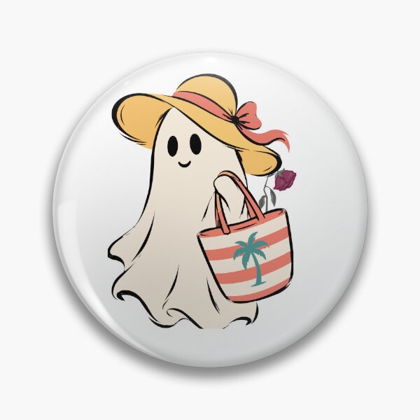 Item preview, Cute Summer Ghost with Beach Bag and Rose designed and sold by سله أرت.