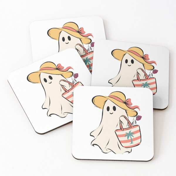 Item preview, Cute Summer Ghost with Beach Bag and Rose designed and sold by     Sela Art .