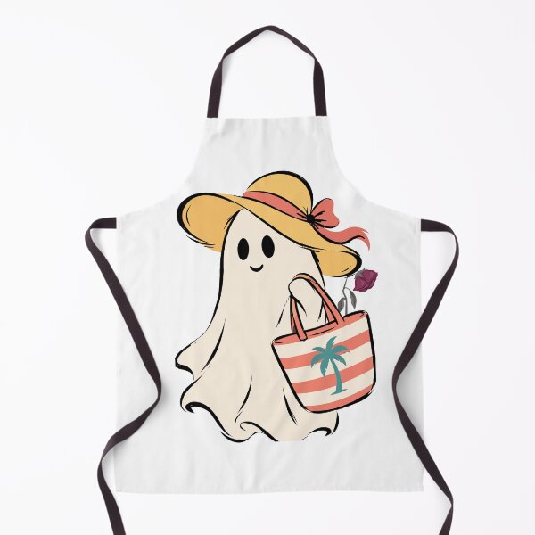 Item preview, Cute Summer Ghost with Beach Bag and Rose designed and sold by Sela Art .