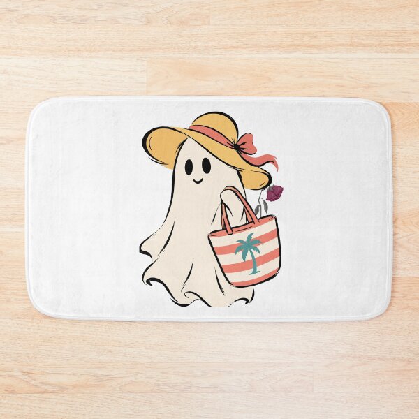 Item preview, Cute Summer Ghost with Beach Bag and Rose designed and sold by     Sela Art .