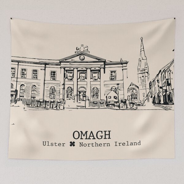 Item preview, Omagh NI - Vintage Ink Cityscape designed and sold by Lakeric.