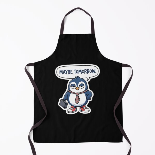 Aperçu de l'œuvre Peut-être demain - Pingouin démotivé avec autocollant de mallette créée et vendue par WowDezign.