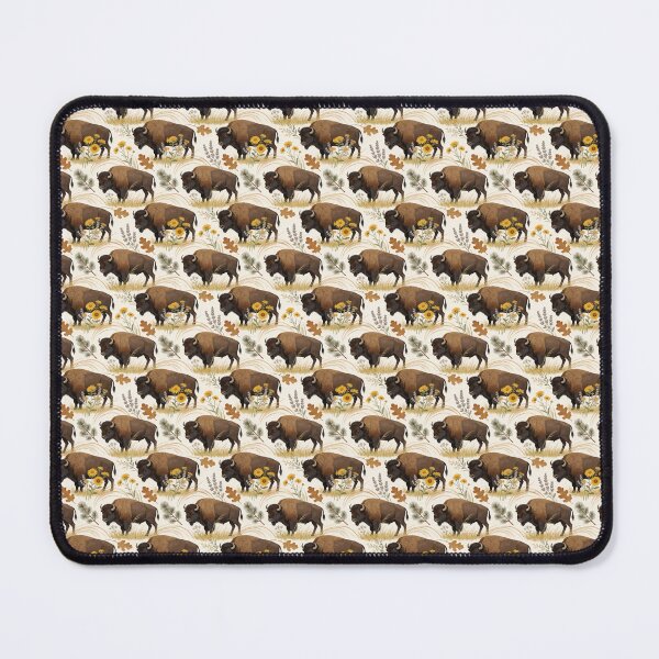 Item preview, Botanical Buffalo Seamless Pattern | Prairie Wildflowers & Meadow Floral Design designed and sold by fricostyle.