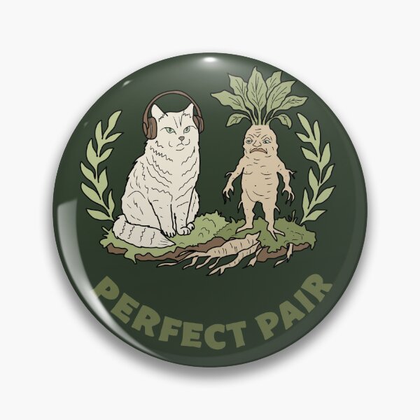 Item preview, Forest Cat and Mandrake Root Perfect Pair Folk Art designed and sold by LeshanArt.