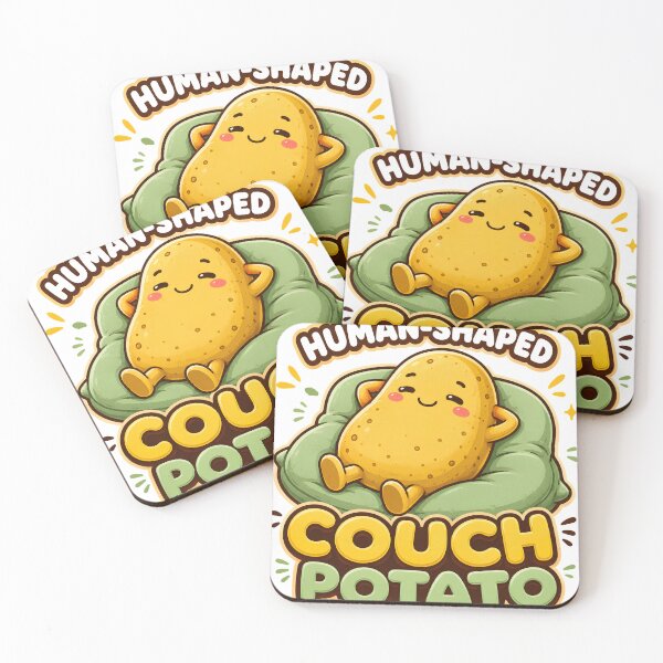 Item preview, Cute Couch Potato Comfort Human-Shaped Relaxing Tee designed and sold by Feral Feline.