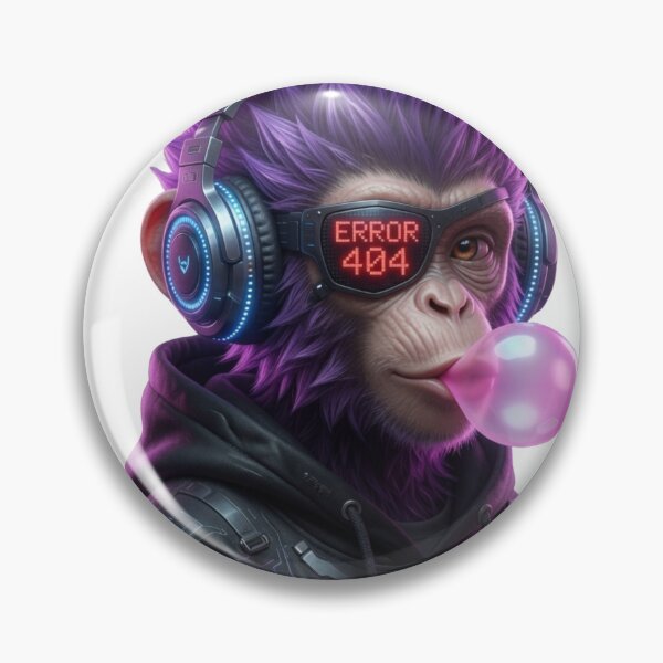 Item preview, Error 404 Cyberpunk Purple Monkey - Dark Glitch Aesthetic designed and sold by BrandenburgKreativ.