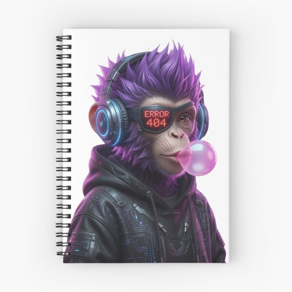Item preview, Error 404 Cyberpunk Purple Monkey - Dark Glitch Aesthetic designed and sold by BrandenburgKreativ.