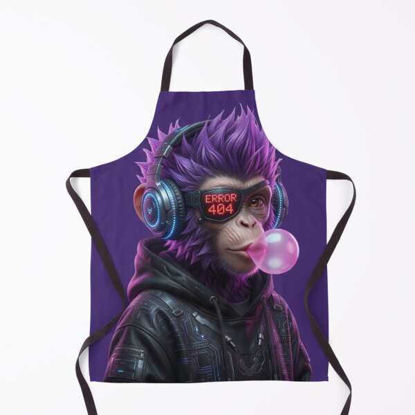 Item preview, Error 404 Cyberpunk Purple Monkey - Dark Glitch Aesthetic designed and sold by BrandenburgKreativ.