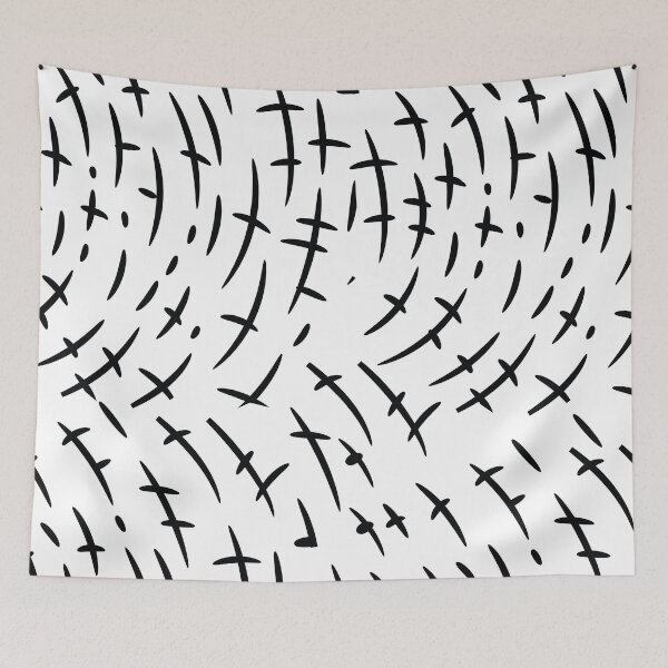 Item preview, Black and White Abstract Brushstroke Pattern Illustration designed and sold by BetweenForms.